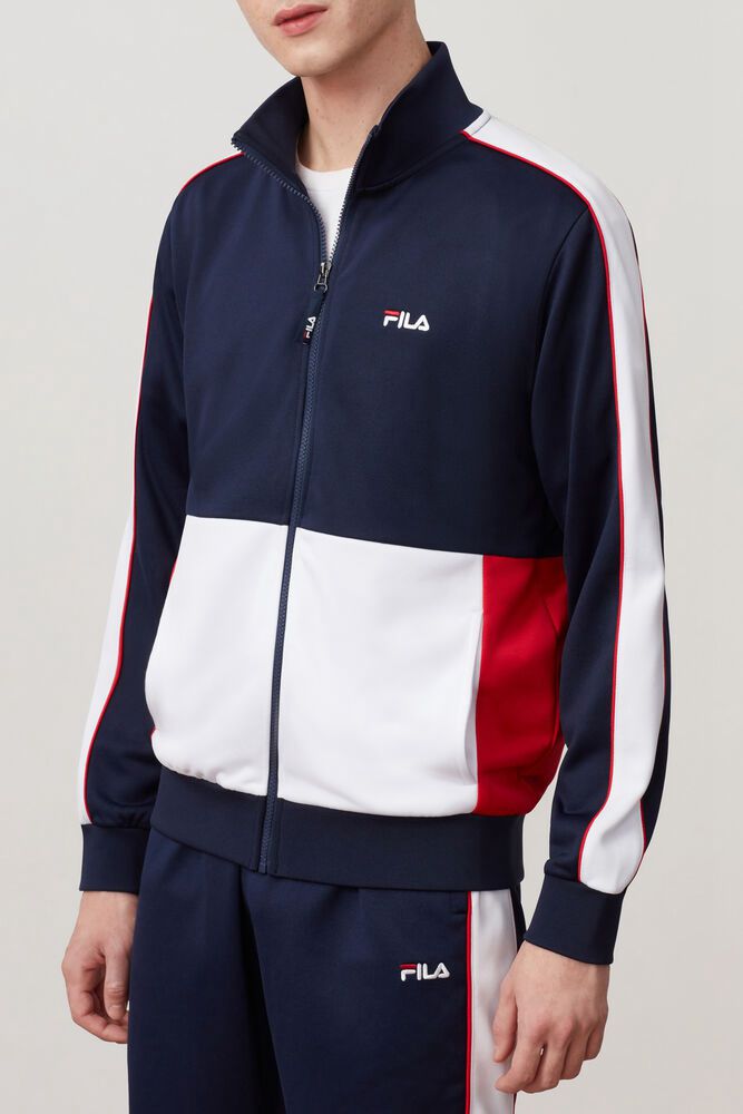 Fila Michele Jacket Navy/White/Red - Mens - 16984FEGY